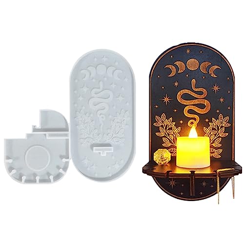 DIYBravo Molde de resina para colgar en la pared, soporte para velas, diseño de serpiente, bandeja de fundición de resina epoxi UV 3D, molde de almacenamiento para abalorios, maquillaje, joyas,