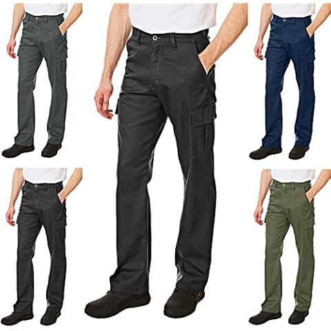 Lee Cooper LCPNT205_BLKC_36 Mens Cargo Trouser, Black ,36W/33L (Long) Cover