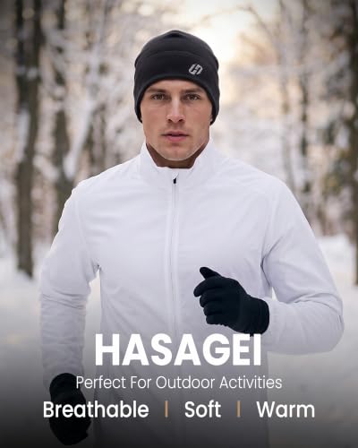HASAGEI Thermal Running Hat - Men's Skull Cap Cycling Cap Under Helmet Black - image 2