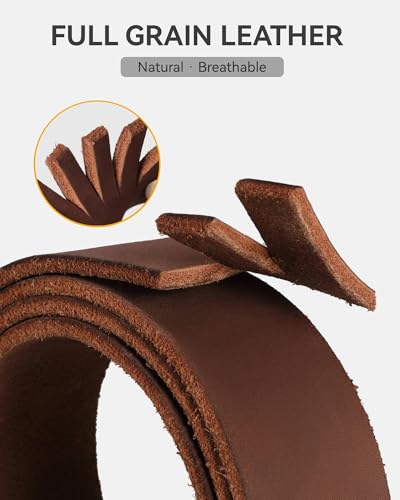 Image of CHAOREN Ratchet Belt Replacement Strap 1 3 /8 inch, Leather Belt Strap for 40MM Slide Click Buckle