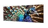 Diamond Painting Pfau Diamond Art Painting Full Zubehör, Diamant Painting Bilder Erwachsene Groß Stickerei Kreuzstich Diamant Malerei Art Craft Wanddekoration Gifts 30x75cm F0-282