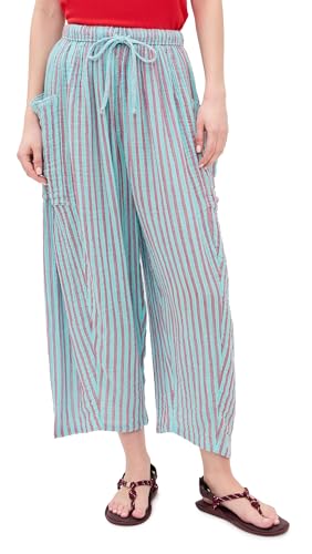 Free People Womens Striped Quinn Pants Prep Rouge Combo S