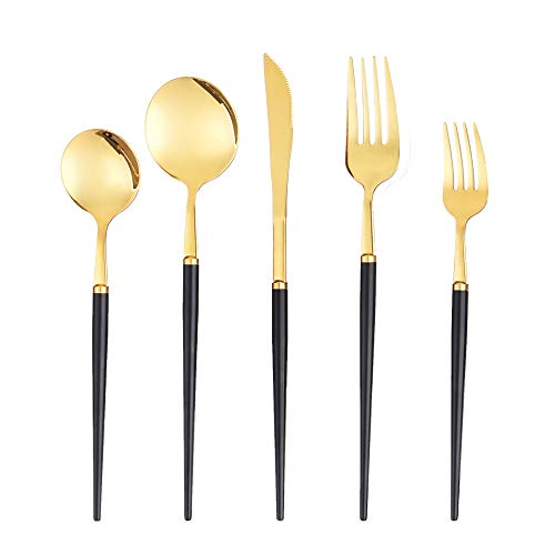 Artthome Cutlery Set - Silverware Set for 4 - Stainless Steel Black
