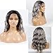 Produktbild Ivan Cosmetic Halfhand Tied Lace Front Synthetic Wig Bob Wave 14inch Wig Heat Resistant Wig With Baby Hair Bleached Knot For Women (14", T1B 0906(Sliver Gray))