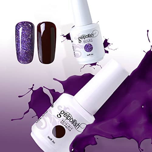 GEL LAB Gel Nail Polish Kit 2 Pcs 15ml Black White Red Colors Gel Polish Set Soak Off LED Nail Gel Polish Nail Art Manicure Salon DIY at Home C011