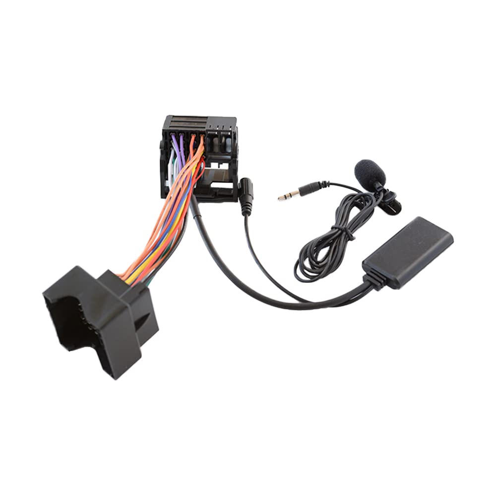 KACEPAR Bluetooth-Compatible Audio AUX Cable Adapter with Microphone, 12-pin aux Cable Big Plug Adapter with Microphone, Compatible with Mercedes A-W169, B-W245 C-W203, CLK-W209, M-W164