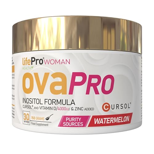 Inositol Myo & D-Chiro 3000mg – OvaPro Woman en Polvo con Vitamina D3, Zinc y Curcuma Cursol®, Equilibrio Hormonal Natural, Energía y Bienestar Femenino, Fórmula Suave para el Organismo (Watermelon)