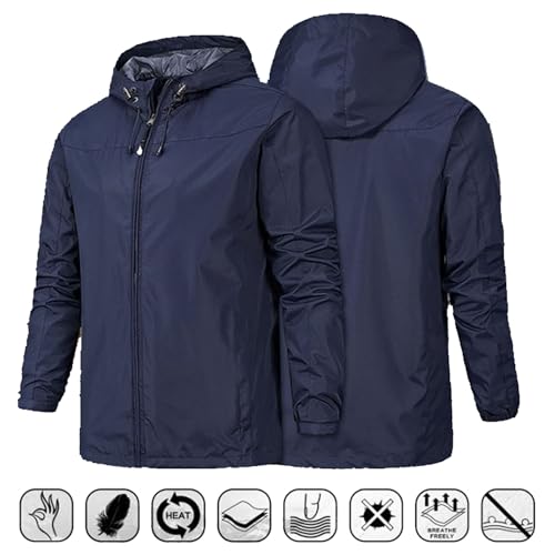 Chaqueta impermeable personalizada de hombre softshell cortavientos con capucha para lluvia 6