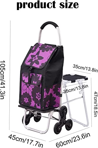 einkaufstrolley Tragbarer Allzweckwagen, faltbarer Einkaufswagen, Allzweckwagen mit Treppenlaufrädern und elastischem… – Bild 7