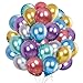 Produktbild 50 Stück Bunt Metallic Luftballons für Party glänzende Bunt Latex Luftballons für Geburtstag Hochzeit Verlobung Jubiläum Baby Shower Festival Picknick Abschluss Weihnachten oder jede Party Dekoration