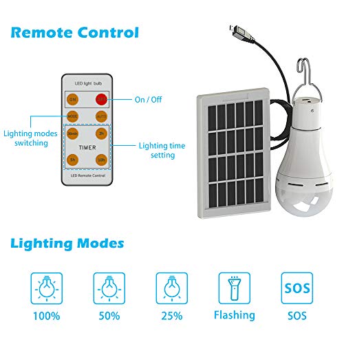 Portátil LED 9 W / 7 W, Movido A Energia Solar Lâmpada Remoto Controlado, À Prova D 'Água, Ao Ar Li