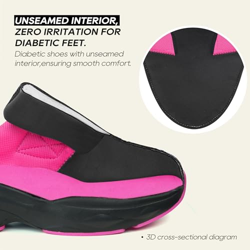 Ortho+rest Women Diabetic Shoes with Adjustable Closure Orthopedic Walking Shoes Edema Shoes for Swollen Feet3