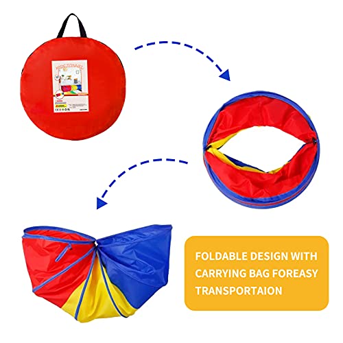 Kids Play Tunnel Tent for Toddler, 6-ft Pop Up Crawl Tunnel Toy for Baby Infant Children or Dog Cat, Collapsible Gift for Boy and Girl Play Tunnel Indoor and Outdoor Game (Colorful Play Tunnel)