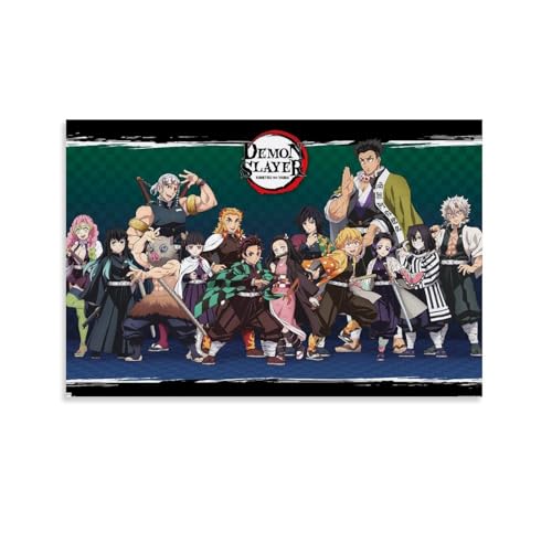 Demon Poster Slayer Clásico Anime Cubierta de Película Vintage