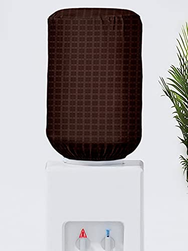 Image of Cortina Self Print Dispenser Cover|Water Can Protectors|Elastic Closure | Polyester Material | Digitally Printed | Heat Resistant | Water-Proof | 45cm x 42cm x 43cm | 20 Liters | Brown 1