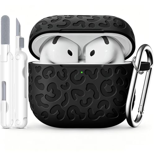 TNSNK Leopard-graviert für AirPods 4 Hülle (Schwarz)