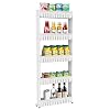 Yaheetech 5 planken nisrek keukenrek niskast opbergwagen 5 vlakke niswagen met wielen 132 x 54 x 12 cm