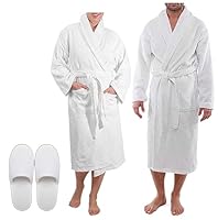 Westlane Linens 100% Egyptian Cotton Terry Toweling Bathrobe, Hotel & Spa Quality Unisex Dressing Gown Bath Robes for Men & Women