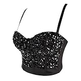 Women's Sexy Rhinestone Corset Bra Punk Push Up Bustier Crop Top