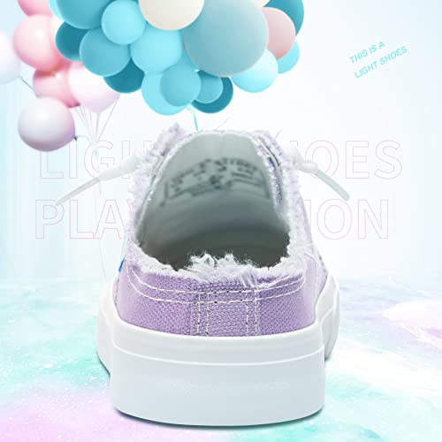 Image of Obtaom Women Canvas Mules Memory Foam Clipper Fashion Sneakers Comfortable Slip-On Mule Backless Holiday Shoes