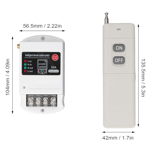 Drahtloser Fernschalter, RF-Steuerung mit Großer Reichweite für Motorpumpen, Lichter mit 5000 M Fernentfernung (AC220V)
