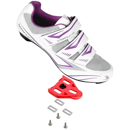 Product Image of the Venzo Bike Bicycle Women's Ladies Cycling Riding Shoes - Compatible with Peloton, Shimano SPD & Look ARC Delta - Perfect for Indoor Exercise Bikes & Indoor Road Racing - with Delta Cleats - Size 41