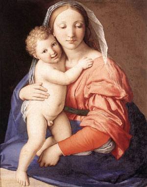 Peinture à l'huile Madonna and Child 1650 pour décoration salon élégant