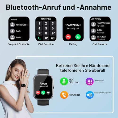 Jugeman Smartwatch Herren Damen mit Bluetooth Anrufe, 1.91" HD Smart Watch – Ansicht 2