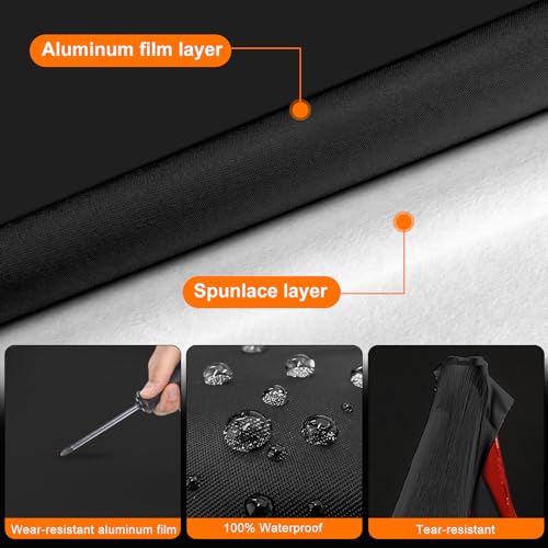 Image of Waterproof Car Cover Replace for Tesla Cybertruck, 6 Layers All Weather Car Covers with Zipper Door & Windproof Bands for Snow Rain Dust Protection