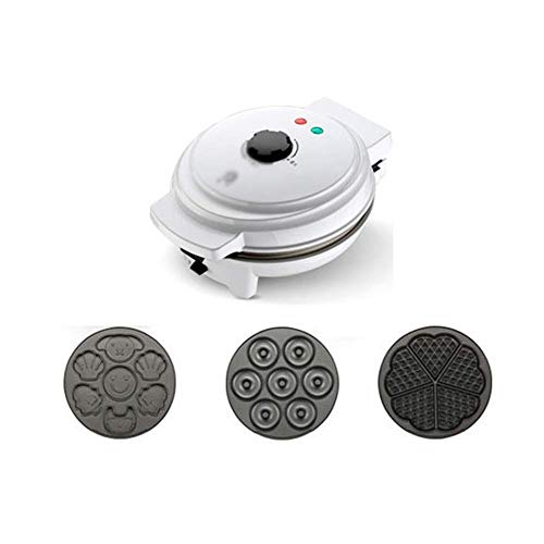 DX 3-in-1 Waffeleisen, Cartoon Cakes und Donut Maker, abnehmbar, Antihaftplatten, 750W