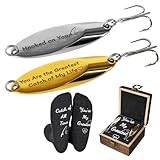 Gift for Boyfriend, 2Pcs Engraved Fishing Hook, 3 Inches Fish Lure Fishmen Lover Gift Set for Men Boyfriend Husband, You are My Greatest, Birthday Gifts from Wife Girlfriend