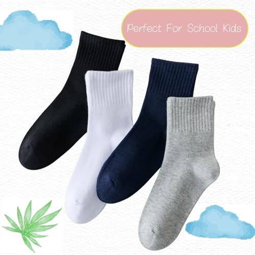 Kids White Seamless Socks Cotton Crew Socks School Ankle Socks with Retro Stripes For Boys Girls3