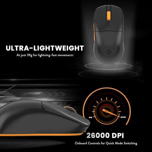 Image of Cosmic Byte Velox 39g Ultra-Light Tri-Mode Gaming Mouse | PixArt PAW3395 Sensor | 26,000 DPI | 650 IPS | 50G Acceleration | Paracord Cable | PTFE Feet | 1000Hz Polling | 230mAh Battery (Black)