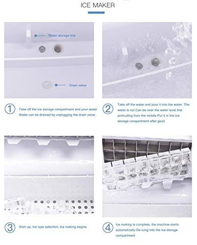 MHGD Eismaschine für Arbeitsplatte, 55 lbs Eis/24 h elektrische Eiswürfelbereiter in 8 Minuten fertig mit Eisschaufel, 2… – Bild 5
