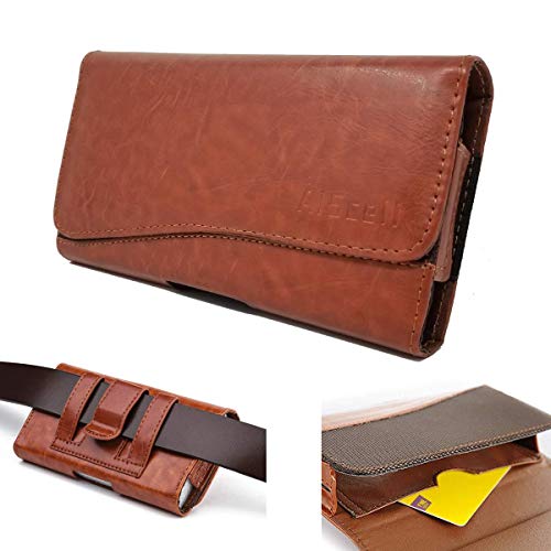 AISCELL Horizontal Executive Tan Faux Leather Wallet Magnetic Closure Card Holder Holster Case Work with P30 Pro,P20 Pro,Ascend Mate 2,Ascend XT Tan 17