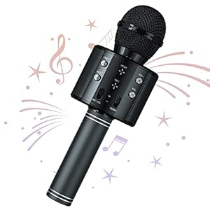 Wowstar Wireless Microphone, Karaoke Bluetooth Microphone for Kids Adults, Portable Toy Karaoke Mic Speaker Machine…
