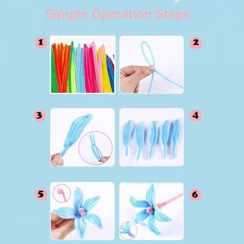 100 Stück Pfeifenreiniger Bunt zum Basteln, 10 Farben Pfeifenreiniger Chenilledraht Lang 30cm, Pfeifenputzerdraht für Handwerk Dekorationen, Pipe Cleaner Basteln für DIY Handwerksprojekte