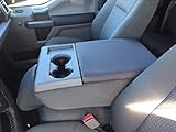 Auto Console Covers- Premium Center Console Cover Fits Ford F-250 Super Duty 2017-2022 Neoprene Armrest Protector Soft Waterproof Fabric Interior Protection -Gray
