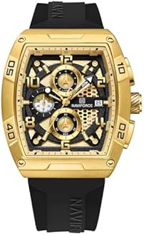 NAVIFORCE NF8052 Luminous Hollow Dial Barrel-Shaped Silicon Strap Sports Watch