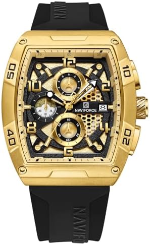 NAVIFORCE NF8052 Luminous Hollow Dial Barrel-Shaped Silicon Strap Sports Watch