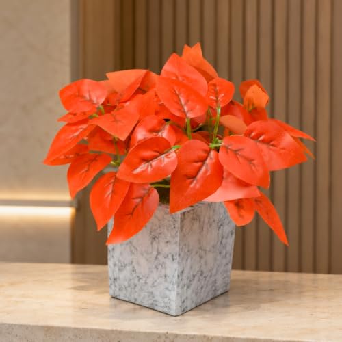 Image of fancymart Artificial Plant with Real-Touch Leaves in Pot, 25 cm, Indoor Tabletop Item for Home Decor, Office, Living Room