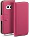 Produktbild moex Klapphülle für Samsung Galaxy S7 Hülle klappbar, Handyhülle mit Kartenfach, 360 Grad Schutzhülle zum klappen, Flip Case Book Cover, Vegan Leder Handytasche, Pink
