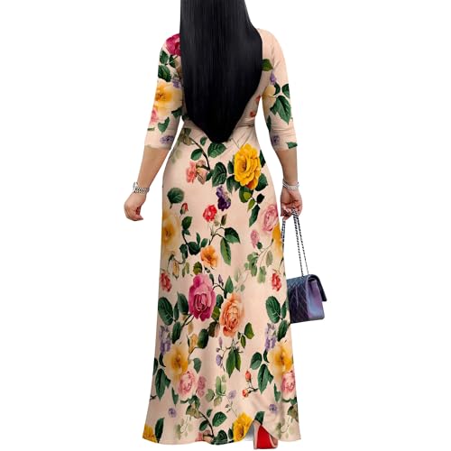 Image of PinkPatty Plus Size Maxi Dress for Women 3 /4 Sleeve Casual Long Dress
