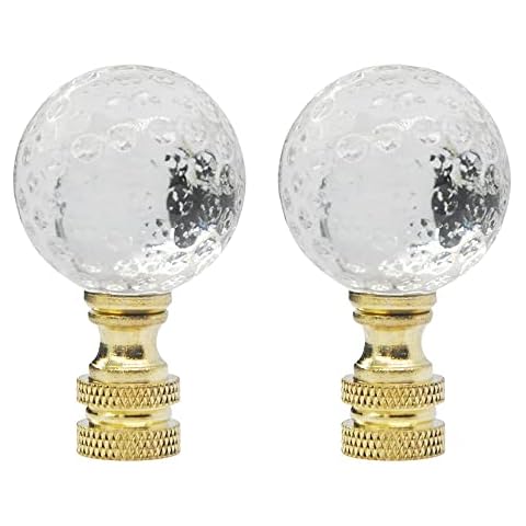 Crystal Glass Ball Lamp Finial Cap Knob,Diamond Knob Finials for Lamp Shades,Top Screw Finial for Gold Lamp Shade Holder Lamp Harp,Lamp Shade Finials Decorative for Table or Floor Lamps Cover