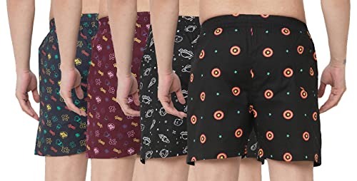 Image of GoSriKi Men's Cotton Printed Boxer Shorts (Pack of 4) (ANL-BXR-PACK-4-GS-067)