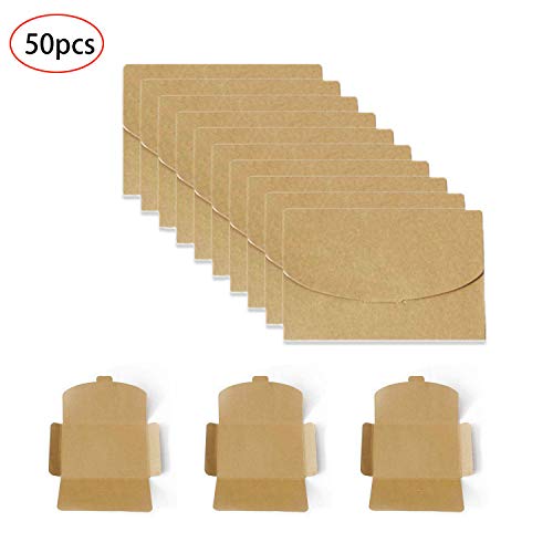 Busta,Busta Kraft,Fatti a Mano Retrò Carta Kraft,Buste Vuote,Busta Biglietto da Visita di Nozze,Busta Carina Fatta a Mano,Busta Classica a Fogli Mobili (Gialla,50Pcs,16 * 10,5 cm)