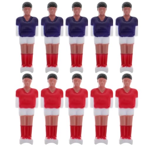 YARNOW 10x Joueurs de Baby-Foot de Remplacement – Hommes en Résine pour Table de Babyfoot Standard, Figurine Rouge et Bleu pour Pièces de Rechange