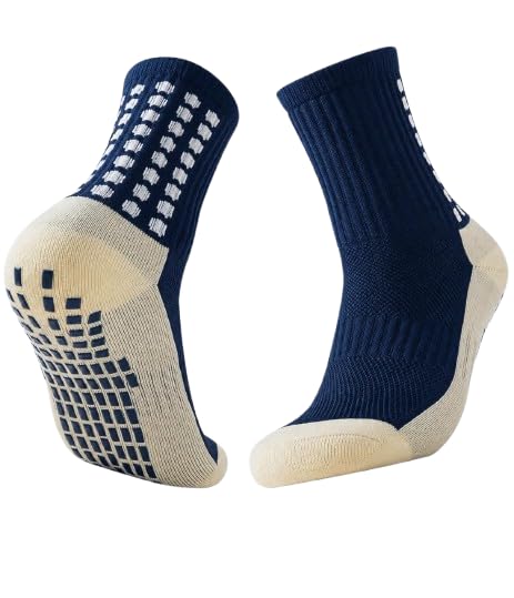 auralon Anti-Slip Grip Sports Socks for Men | Non-Skid Athletic Socks for Football & Running (Pack Of 3)-picture-30