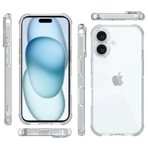 Capa protetora premium de gel – Capa fina à prova de choque compatível com iPhone 12, 13, 14, 15, 16 e Pro/Pro Max, transparente
