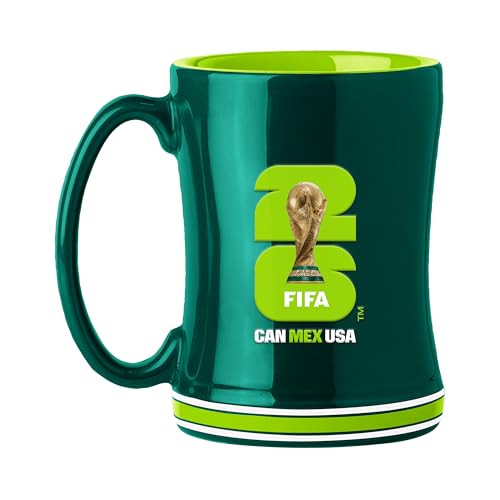 HONAV Mexico Soccer FIFA World Cup 2026 14oz Sculpted Relief Mug – Bold Ceramic Coffee Cup With Raised Design – Great Gift For Soccer Fans & Collectors